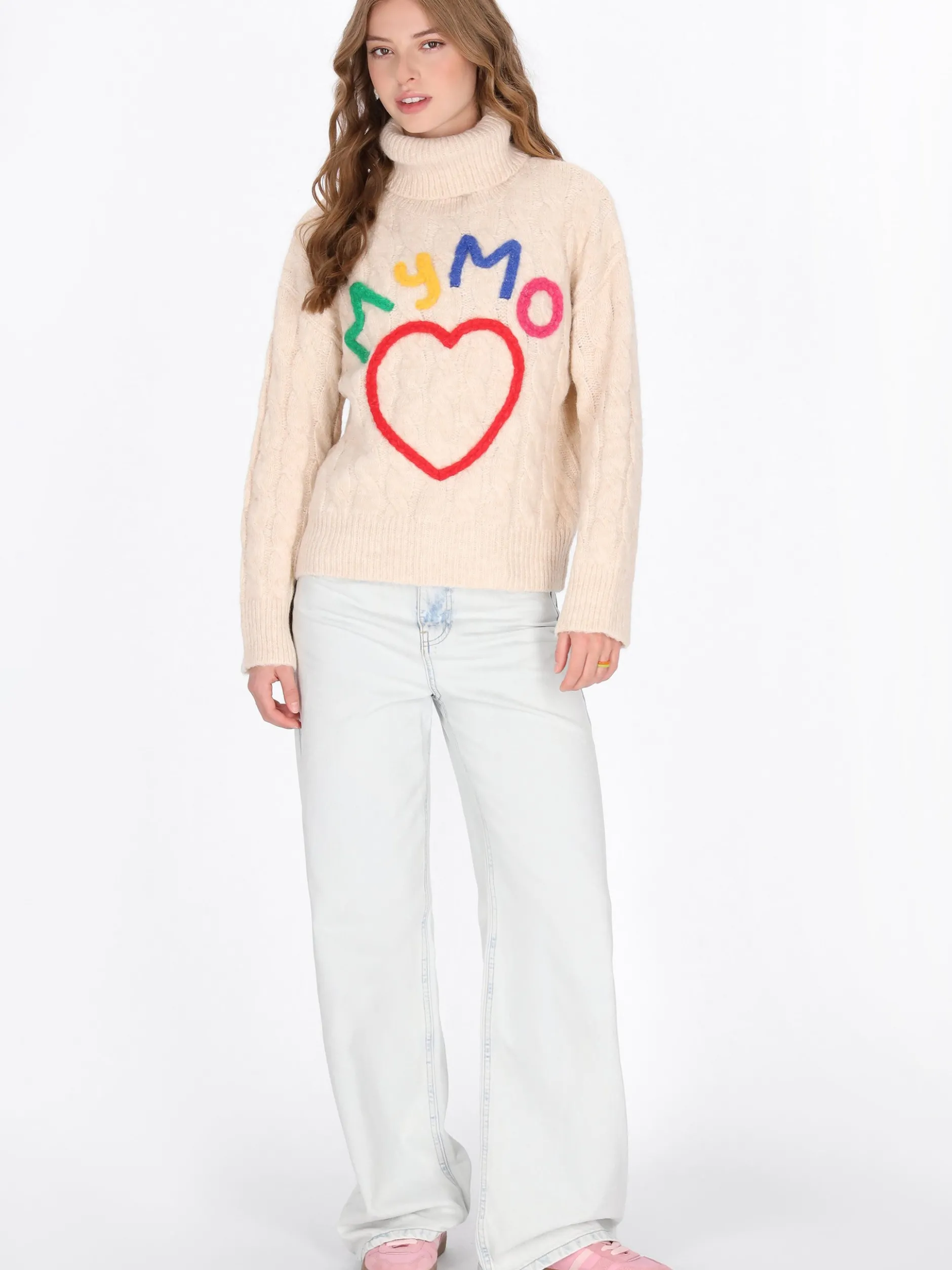 MyMo Damen Pullover in beige