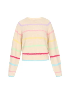 MyMo Damen Pullover in beige - Ausschnitt: Rundhals