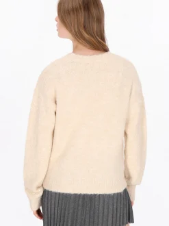 MyMo Damen Pullover in beige - Ausschnitt: Rundhals
