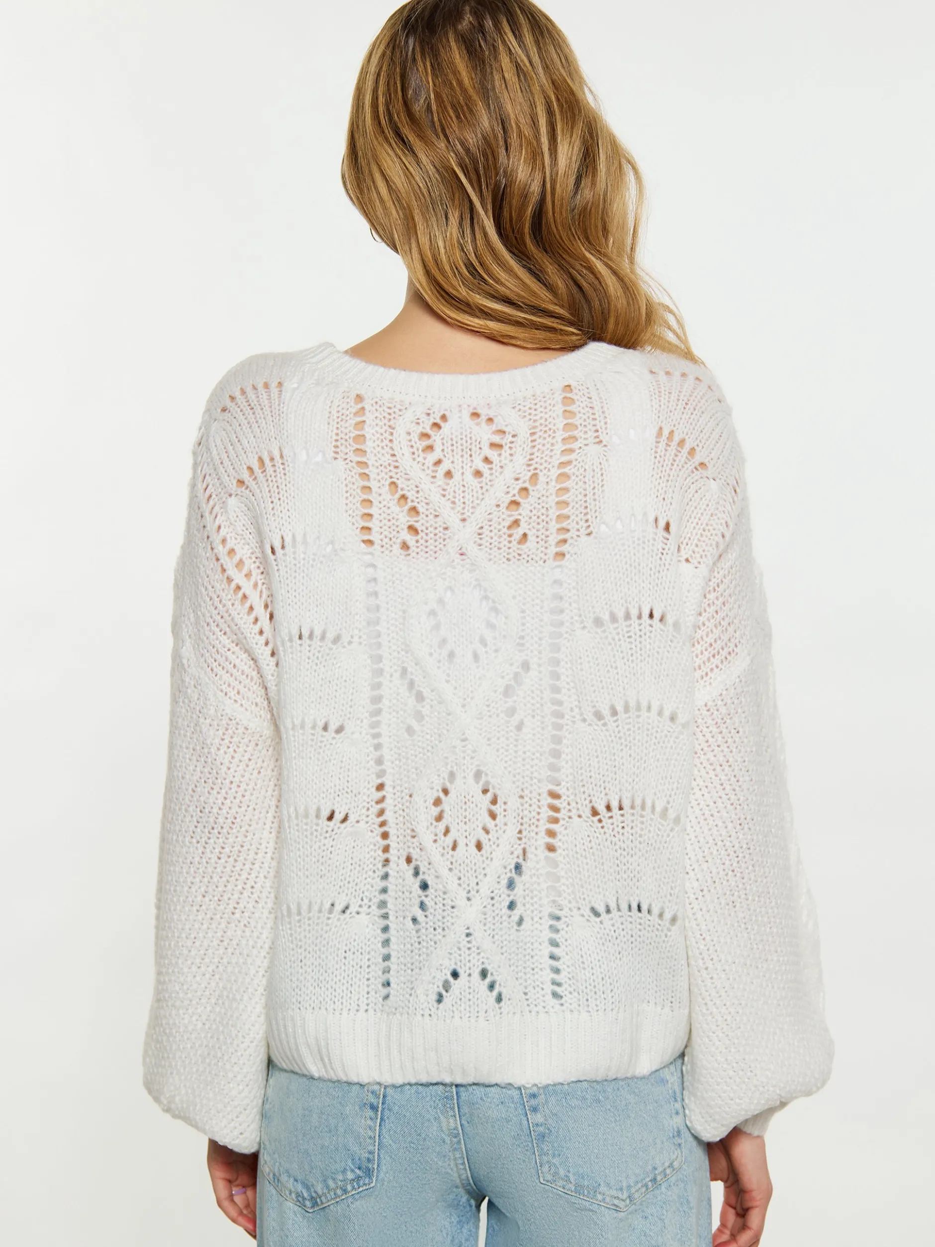 MyMo Damen Pullover in ecru - Ausschnitt: Rundhals