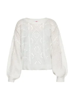 MyMo Damen Pullover in ecru - Ausschnitt: Rundhals