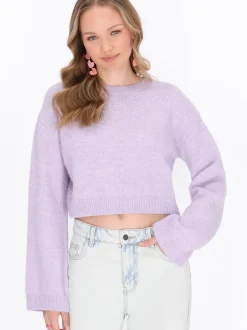 MyMo Damen Pullover in flieder - Ausschnitt: Rundhals