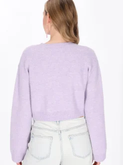 MyMo Damen Pullover in flieder - Ausschnitt: Rundhals
