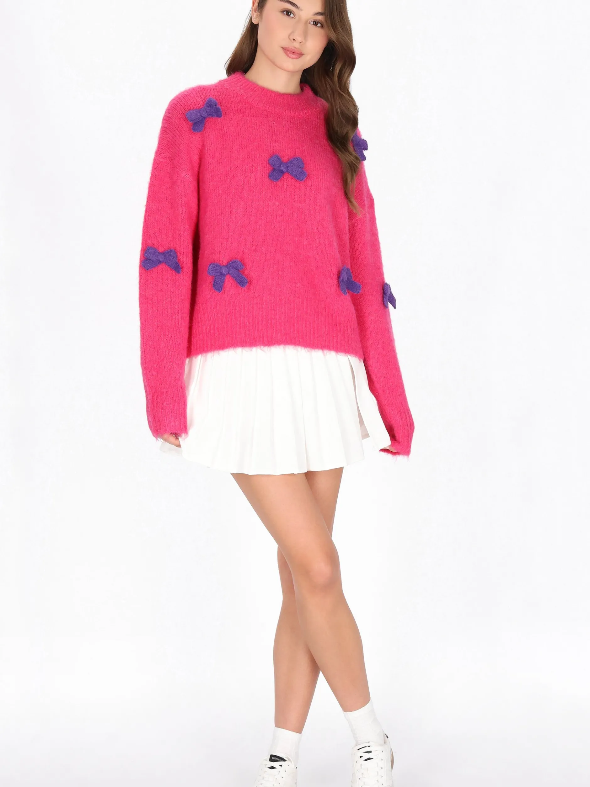 MyMo Damen Pullover in fuchsia