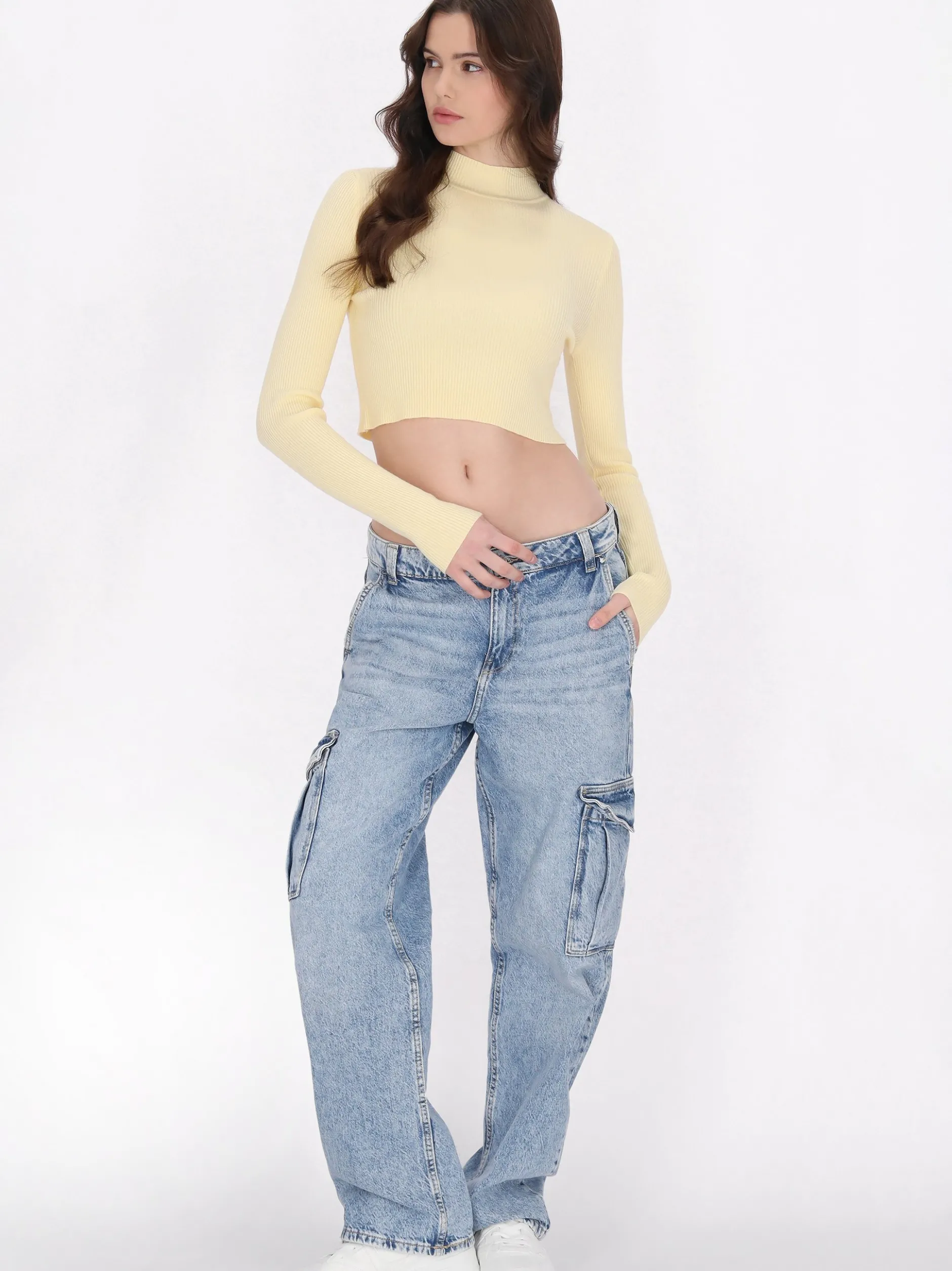 MyMo Damen Pullover in gelb