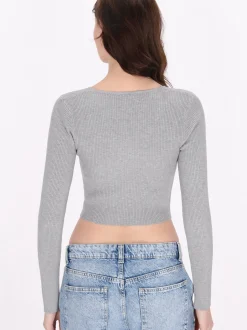 MyMo Damen Pullover in grau