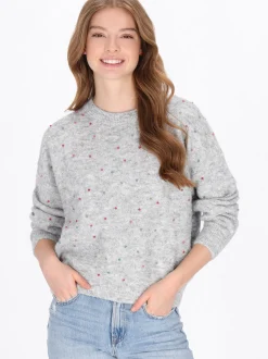 MyMo Damen Pullover in grau - Ausschnitt: Rundhals