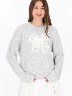 MyMo Damen Pullover in grau - Ausschnitt: Rundhals