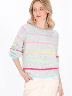 MyMo Damen Pullover in grau - Ausschnitt: Rundhals