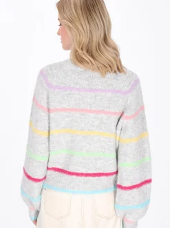 MyMo Damen Pullover in grau - Ausschnitt: Rundhals