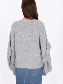 MyMo Damen Pullover in grau - Ausschnitt: Rundhals