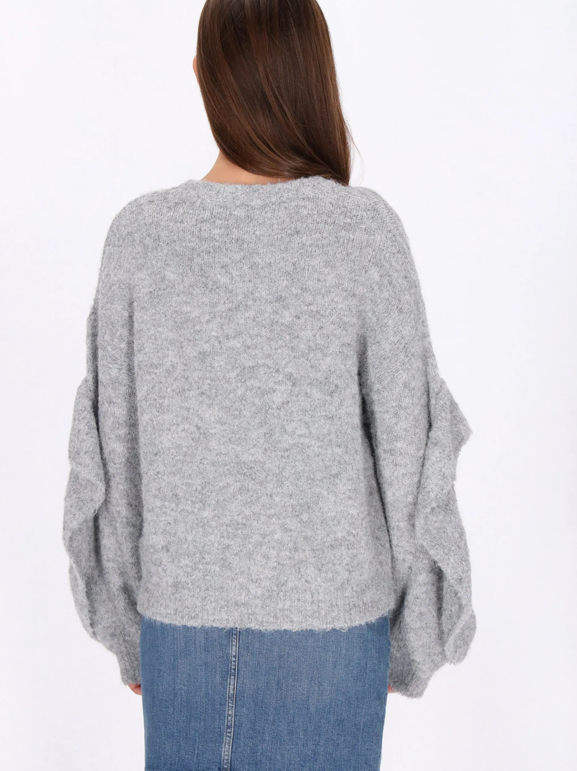 MyMo Damen Pullover in grau - Ausschnitt: Rundhals