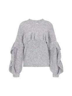 MyMo Damen Pullover in grau - Ausschnitt: Rundhals
