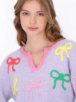 MyMo Damen Pullover in lila