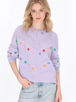 MyMo Damen Pullover in lila - Ausschnitt: Rundhals