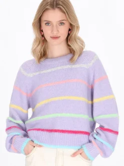 MyMo Damen Pullover in lila - Ausschnitt: Rundhals