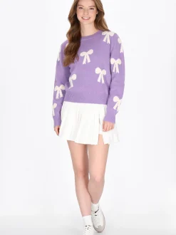 MyMo Damen Pullover in lila - Ausschnitt: Rundhals