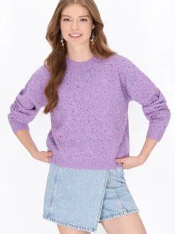 MyMo Damen Pullover in lila - Ausschnitt: Rundhals