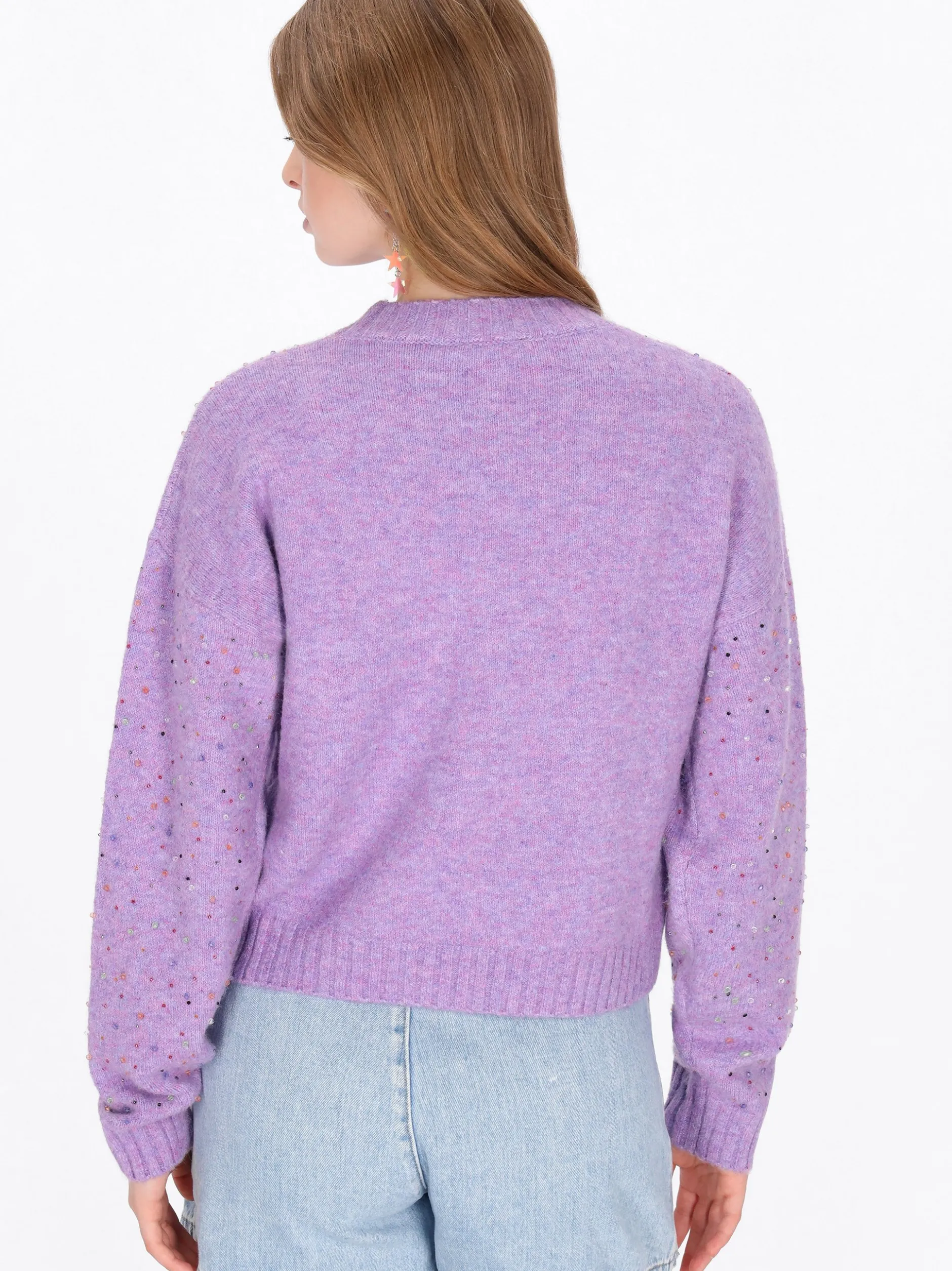 MyMo Damen Pullover in lila - Ausschnitt: Rundhals