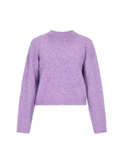 MyMo Damen Pullover in lila - Ausschnitt: Rundhals