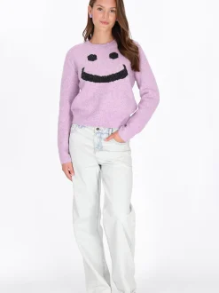 MyMo Damen Pullover in lila - Ausschnitt: Rundhals