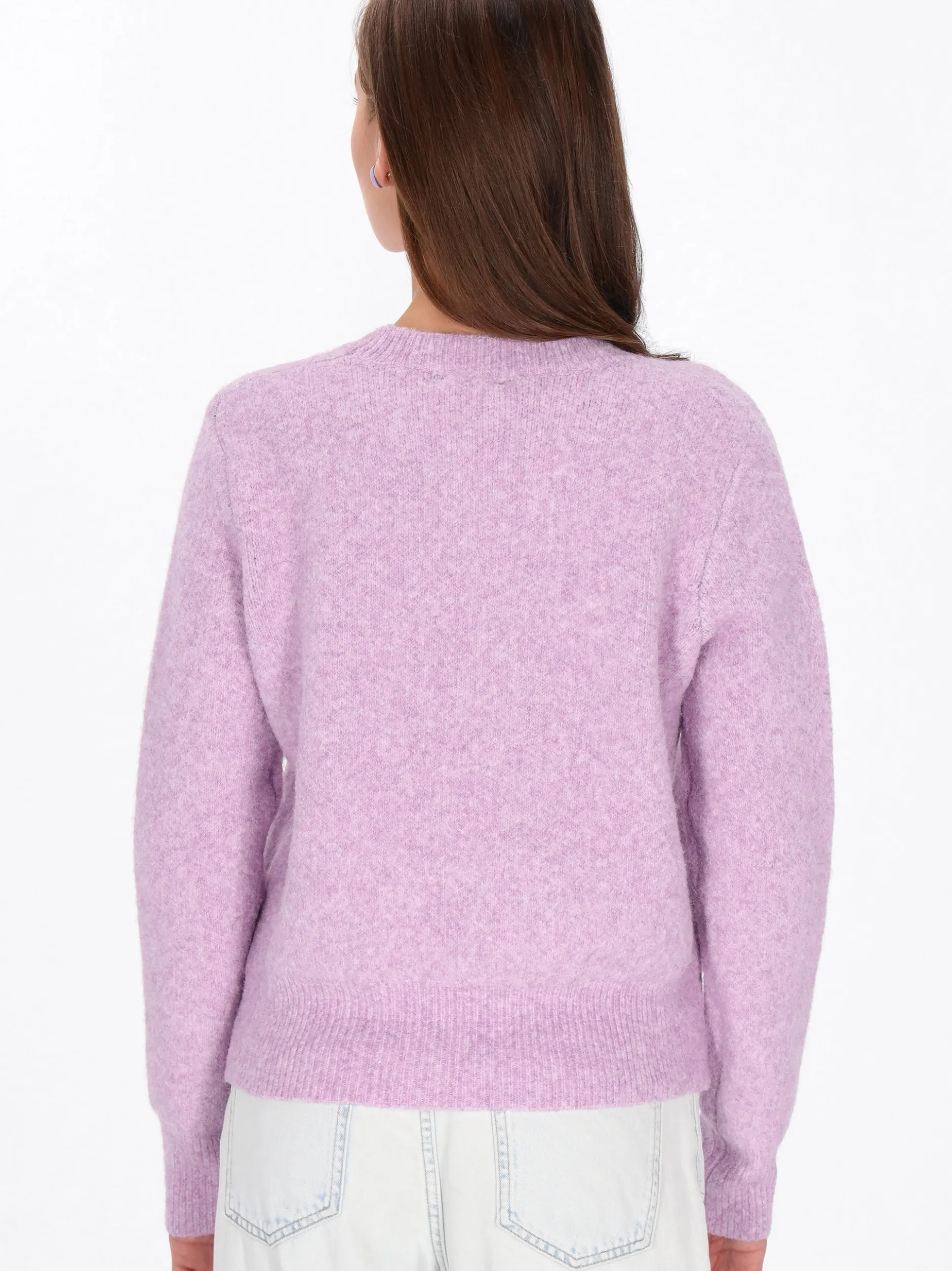 MyMo Damen Pullover in lila - Ausschnitt: Rundhals