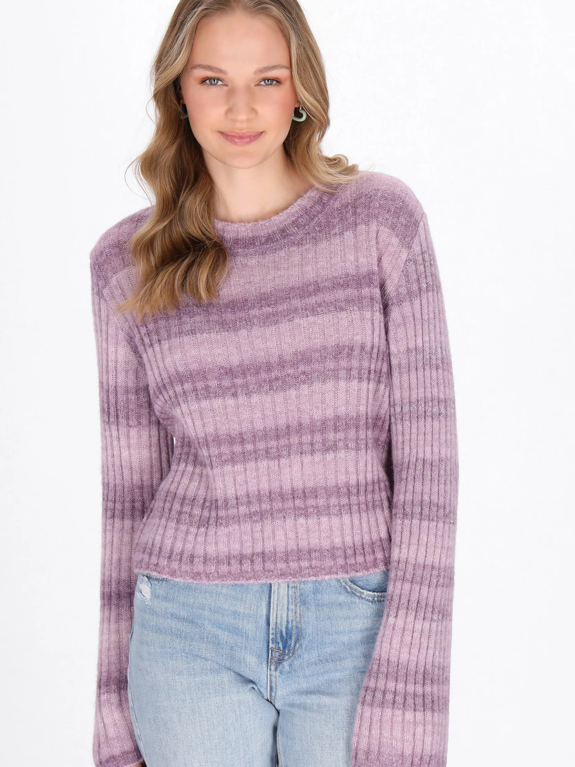 MyMo Damen Pullover in mehrfarbig - Ausschnitt: Rundhals