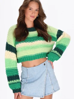 MyMo Damen Pullover in mehrfarbig - Ausschnitt: Rundhals