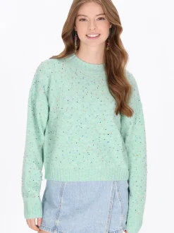 MyMo Damen Pullover in mint - Ausschnitt: Rundhals