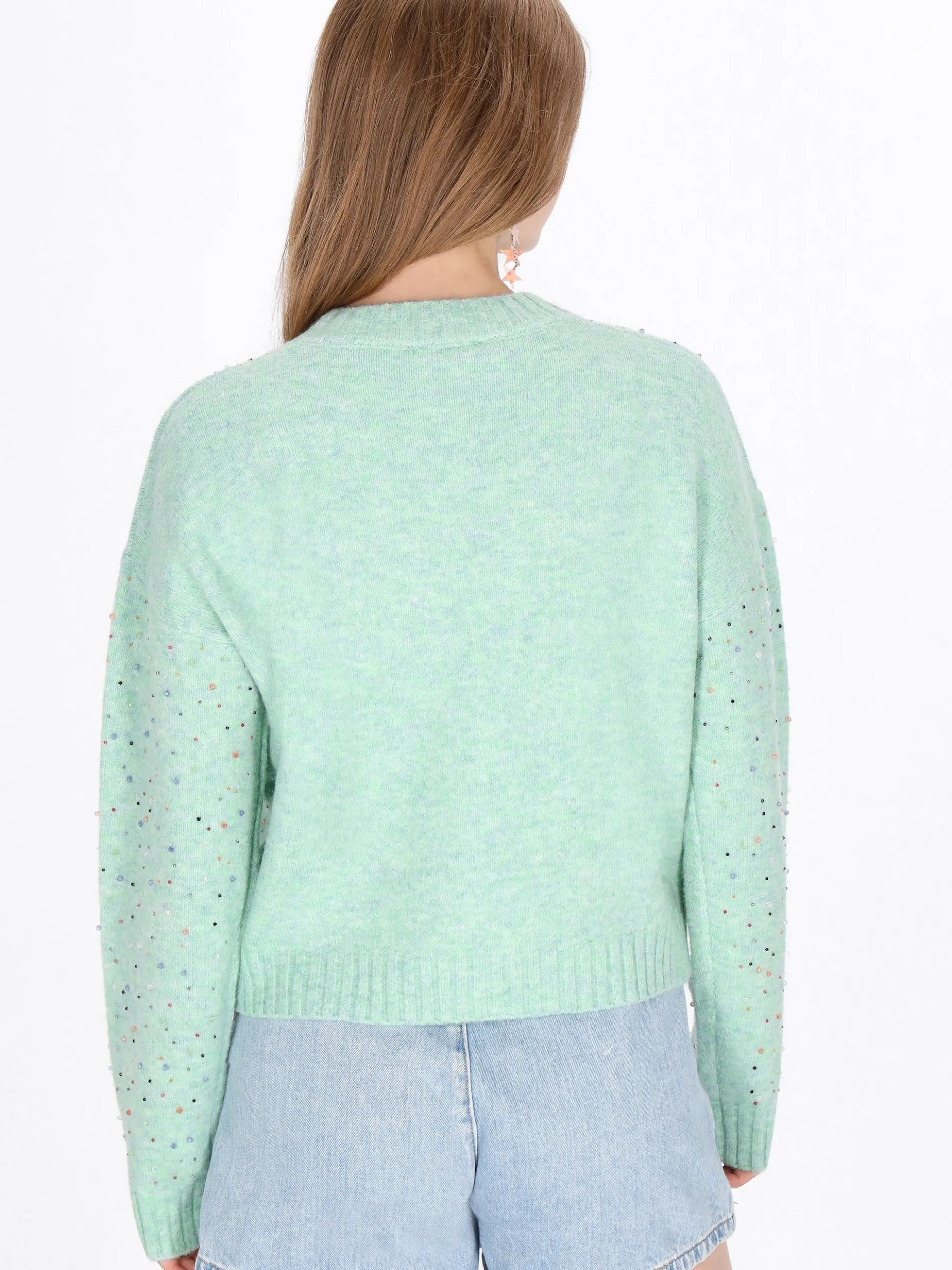 MyMo Damen Pullover in mint - Ausschnitt: Rundhals