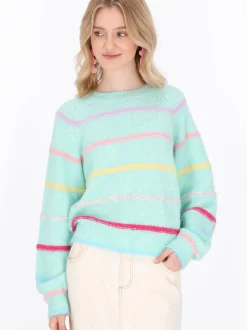 MyMo Damen Pullover in mint - Ausschnitt: Rundhals