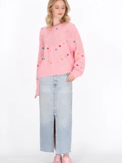 MyMo Damen Pullover in rosa - Ausschnitt: Rundhals