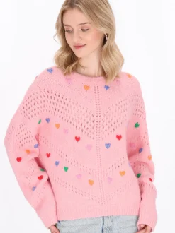 MyMo Damen Pullover in rosa - Ausschnitt: Rundhals