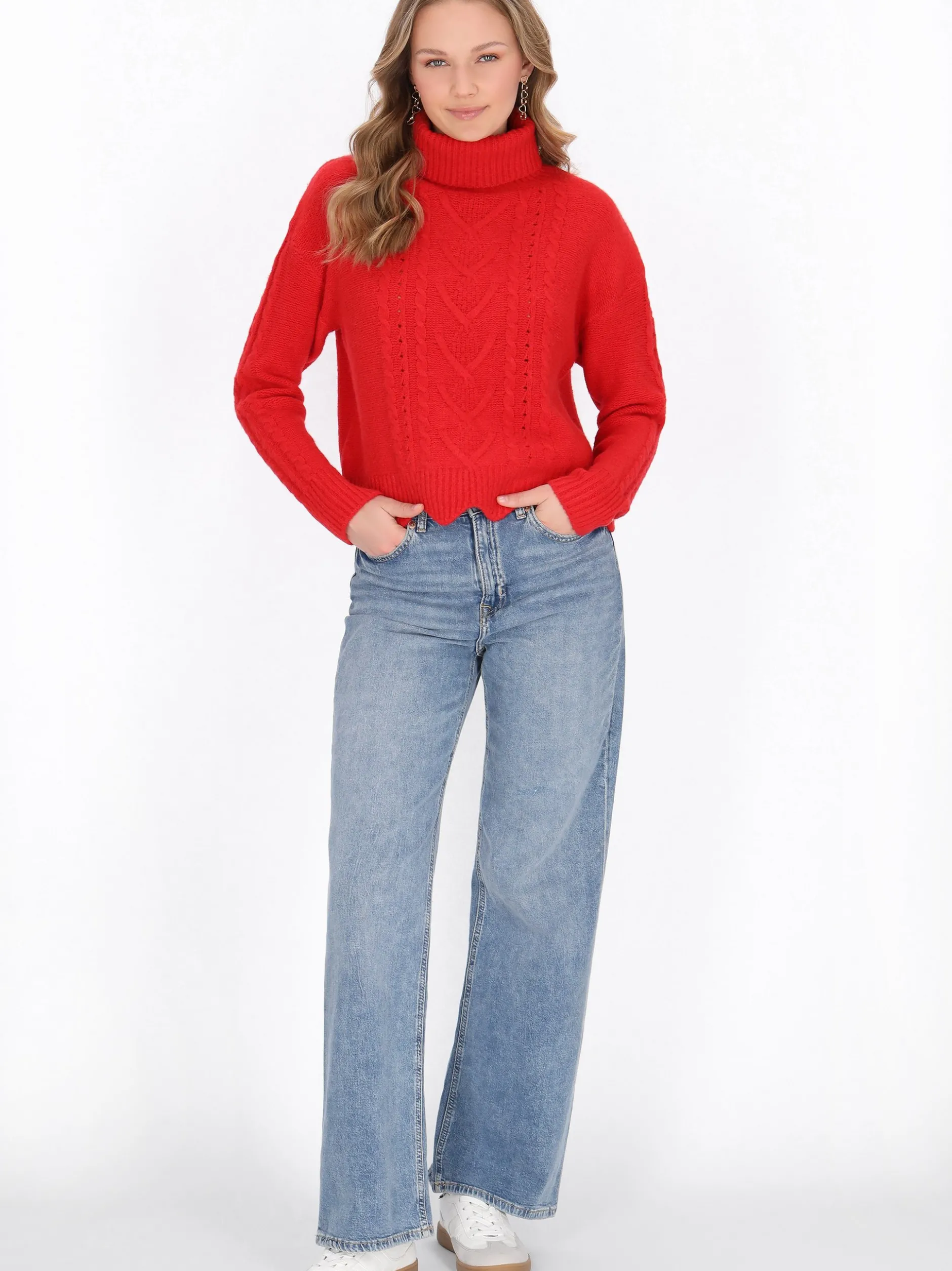 MyMo Damen Pullover in rot