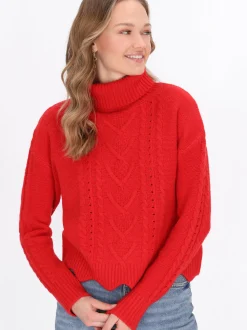 MyMo Damen Pullover in rot