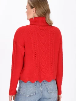 MyMo Damen Pullover in rot