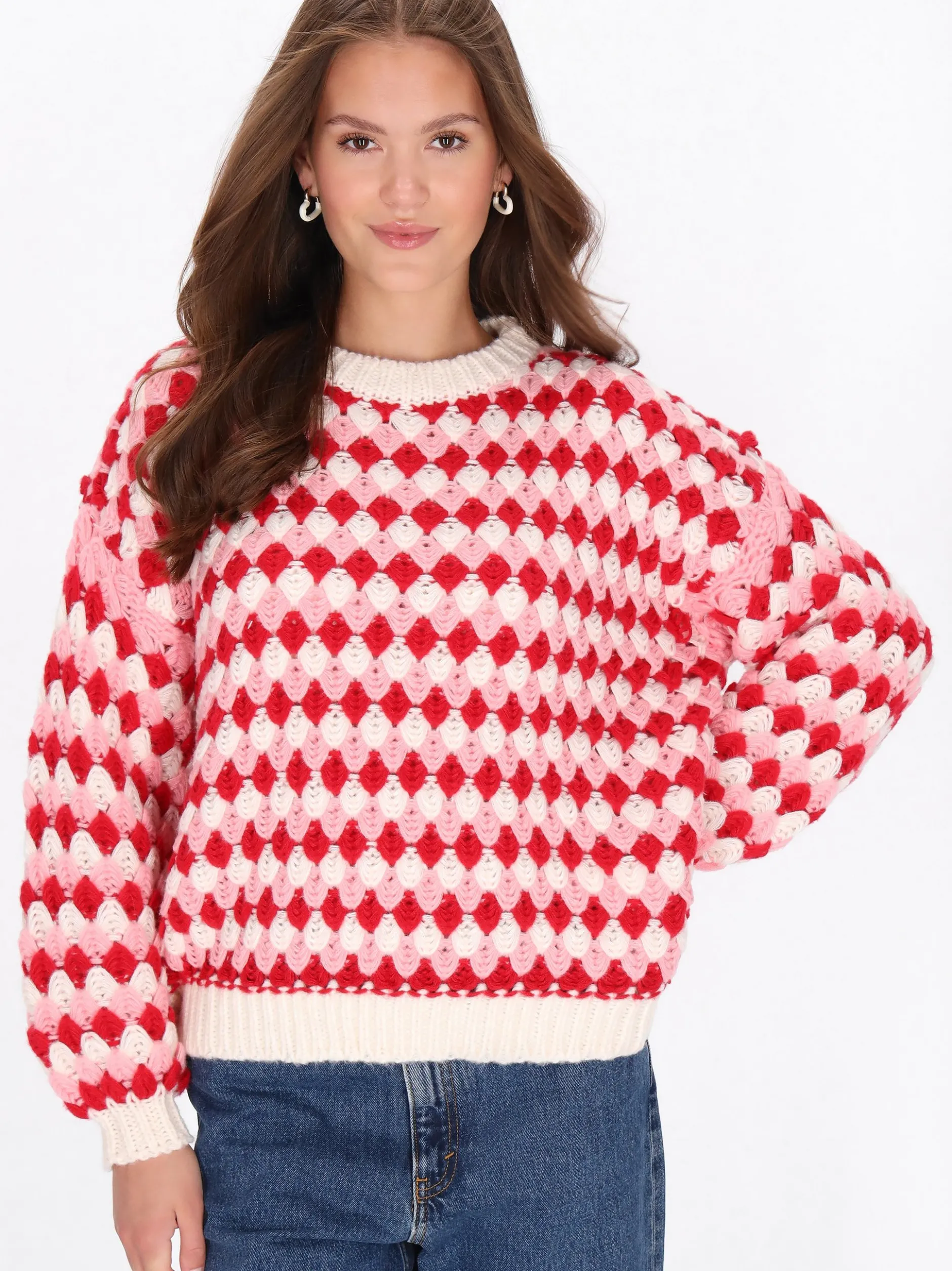 MyMo Damen Pullover in rot - Ausschnitt: Rundhals