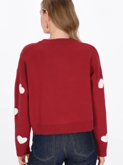MyMo Damen Pullover in rot - Ausschnitt: Rundhals