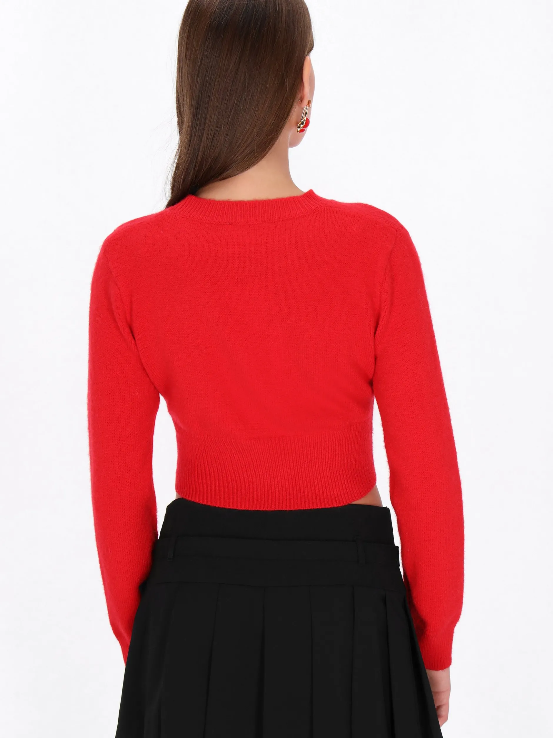 MyMo Damen Pullover in rot - Ausschnitt: Rundhals