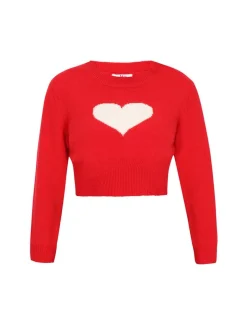 MyMo Damen Pullover in rot - Ausschnitt: Rundhals