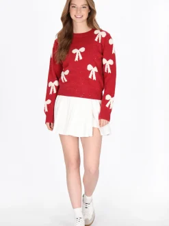 MyMo Damen Pullover in rot - Ausschnitt: Rundhals