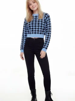 MyMo Damen Pullover in schwarz - Ausschnitt: Rundhals