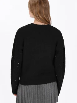 MyMo Damen Pullover in schwarz - Ausschnitt: Rundhals