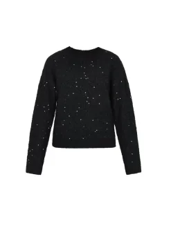 MyMo Damen Pullover in schwarz - Ausschnitt: Rundhals