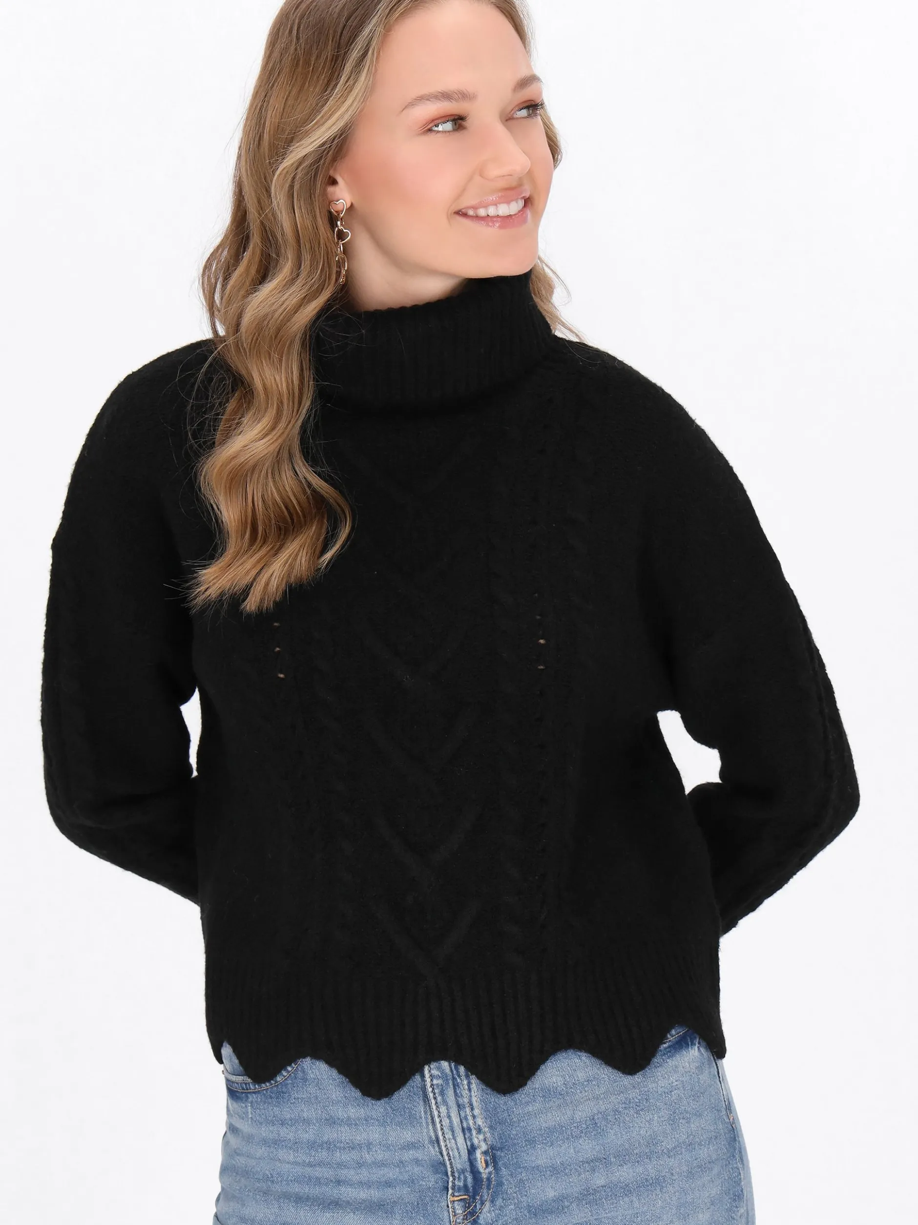 MyMo Damen Pullover in schwarz