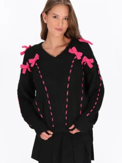 MyMo Damen Pullover in schwarz