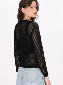 MyMo Damen Pullover in schwarz - Ausschnitt: Rundhals