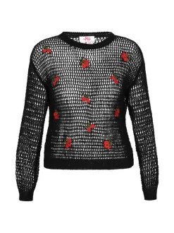 MyMo Damen Pullover in schwarz - Ausschnitt: Rundhals