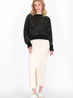 MyMo Damen Pullover in schwarz - Ausschnitt: Rundhals