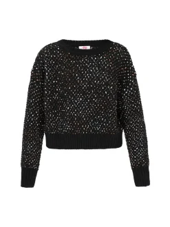 MyMo Damen Pullover in schwarz - Ausschnitt: Rundhals